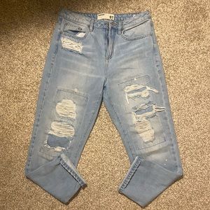 Garage Distressed Mom Jeans